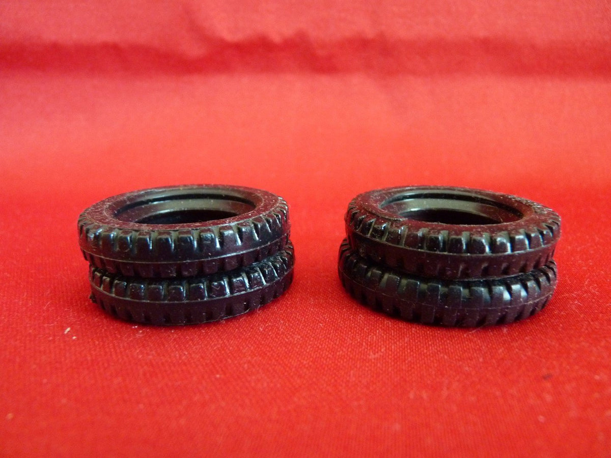 Lot De 4 Pneus Dunlop Dinky Toys &eacute;chelle 1:43 En Caoutchouc Noir Pour Voiture Miniature