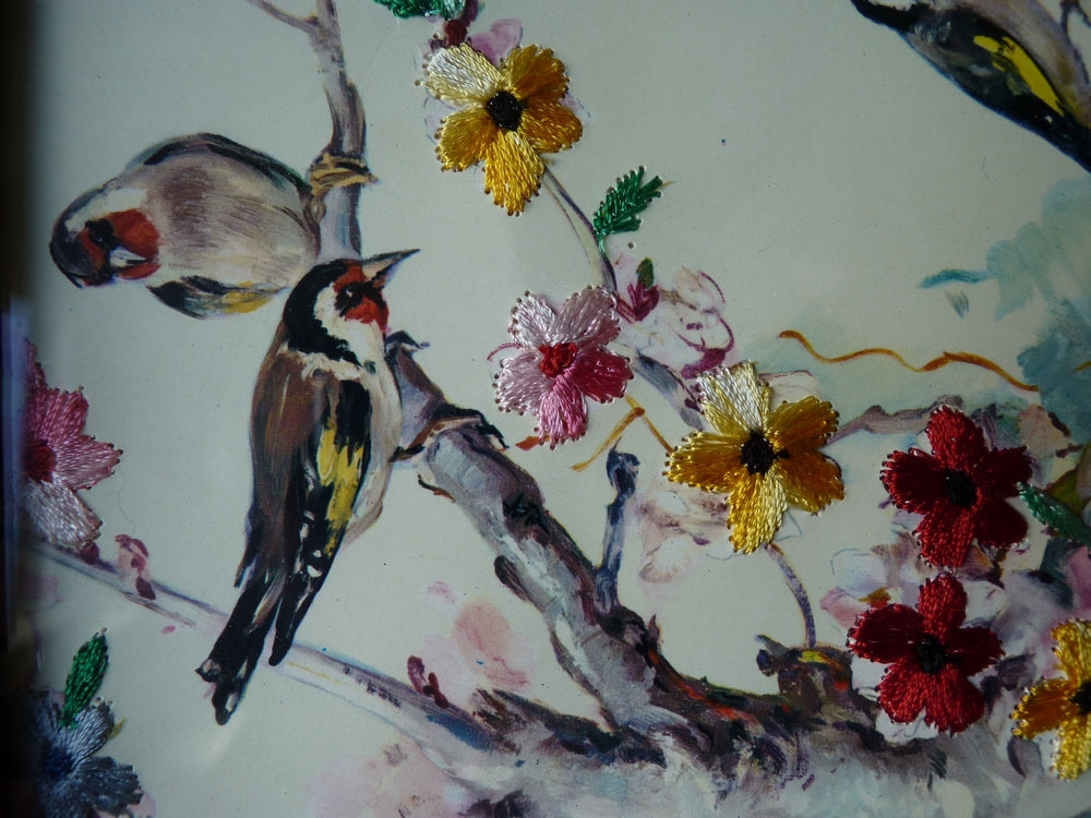 Tableau ancien, Natures Mortes, Bouquet de Fleurs avec Chrysanthèmes, des coquelicots, Art Deco, Huile Sur Toile, 20ème siècle