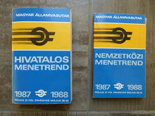 Charger l&#39;image dans la galerie, Hivatalos Menetrend - Nemzetközi Menetrend - Horaire des trains MAV Hongrie 1987-1988-