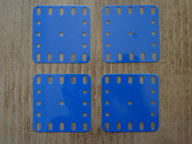 Meccano 194a - Lot de 4 plaque plastique flexibles bleues