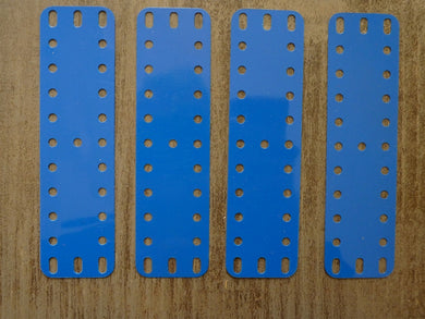 MECCANO 194d - Lot de 4 plaques plastique flexibles bleues