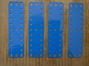 MECCANO 194d - Lot de 4 plaques plastique flexibles bleues