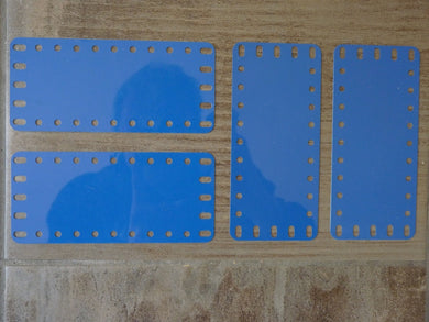 MECCANO 194e - Lot de 4 plaques plastique flexibles bleues
