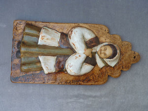 VALLAURIS TRIDENT terre cuite murale