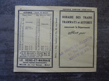 Charger l&#39;image dans la galerie, Horaire des trains, Tramways et Autobus concernant le département - Seine et Marne- 1935