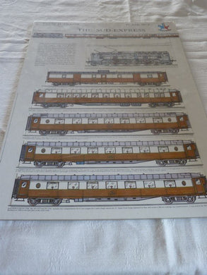 Découpage train SUD - EXPRESS C.I.W.L. en carton fort texte anglais