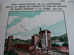 Enveloppe  ferroviaire 1er jour 150ème anniversaire ( 1ère ligne de ST ETIENNE A LA LOIRE)