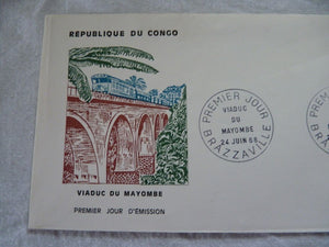 Enveloppe ferroviaire 1er jour République du Congo - Viaduc du Mayombe 1968