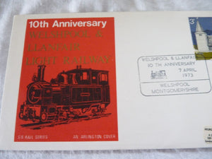 Enveloppe ferroviaire 1er jour 10 th anniversary Welshpool Llanfair Railway