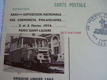 Charger l&#39;image dans la galerie, Carte postale XXXIeme Exposition Nationale des Cheminots Philatélistes Paris St-Lazare