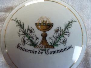 Boîte en porcelaine de Limoges "Souvenir de Communion"