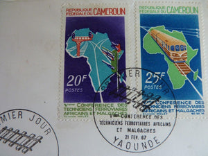 Enveloppe ferroviaire 1er jour Repuplique Fédérale du Cameroun 1967