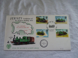 Enveloppe ferroviaire 1er jour - First day cover - Jersey Centenary of Railway