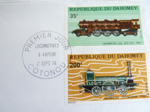 Enveloppe ferroviaire 1er jour - République du Dahomey