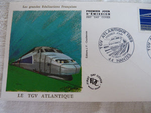 Enveloppe ferroviaire 1er jour Le TGV Atlantique