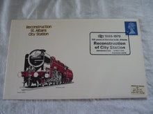 Charger l&#39;image dans la galerie, Enveloppe ferroviaire 1er jour - First day cover - Reconstruction St. Albans City Station 1973