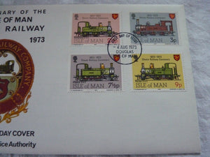 Enveloppe ferroviaire 1er jour - First day cover - Centenary of the Isle of Man Steam Railway
