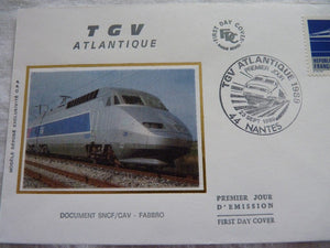 Enveloppe ferroviaire 1er jour TGV Atlantique 1989