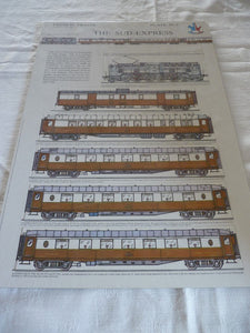 Découpage train SUD - EXPRESS C.I.W.L. en carton fort texte anglais