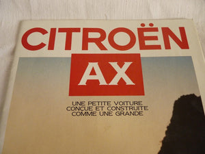 Prospectus Citroën AX - Année modèle 1987