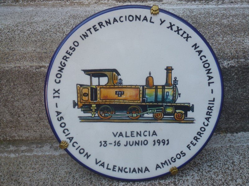 Associacion Valenciana Amigos Ferrocarril. Assiette commémorative 1991