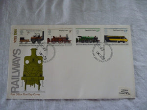 Enveloppe ferroviaire 1er jour First day cover 150 ans British Railways 1825 - 1975