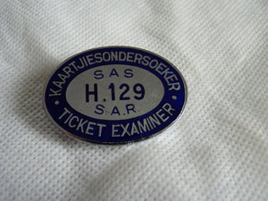 SAR SAS chemins de fer Sud Africains Insigne de Contrôleur
