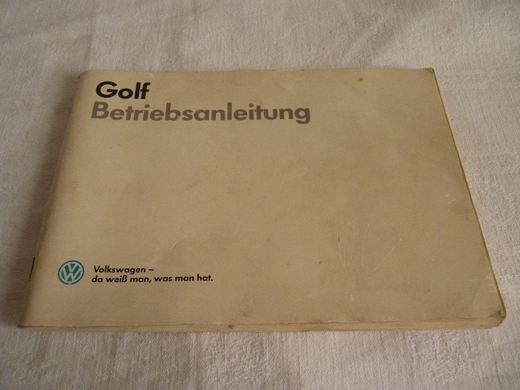 VW Golf Notice Betriebsanleitung - 1986