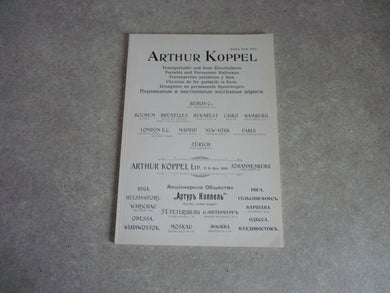 ARTHUR KOPPEL Reproduction catalogue ancien