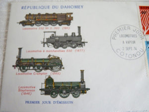 Enveloppe ferroviaire 1er jour - République du Dahomey