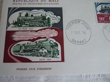 Charger l&#39;image dans la galerie, Enveloppe ferroviaire 1er jour Repuplique du Mali 1974