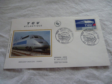 Enveloppe ferroviaire 1er jour TGV Atlantique 1989