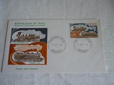 Enveloppe ferroviaire 1er jour République du Mali 1974