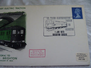 Enveloppe ferroviaire 1er jour - First day cover - London to Brighton electric Traction
