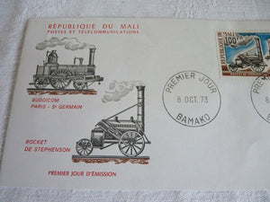 Enveloppe ferroviaire 1er jour République du Mali 1973