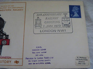 Enveloppe ferroviaire - First day cover 1er jour British Rail History, Great Western Railway