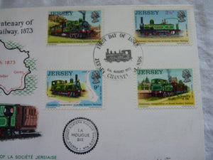Enveloppe ferroviaire 1er jour Jersey Centenary of Railway