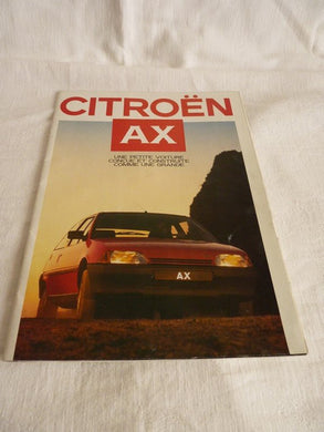 Prospectus Citroën AX - Année modèle 1987