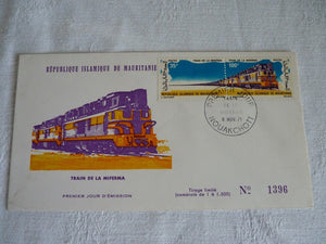 Enveloppe ferroviaire 1er jour République Islamique de Mauritanie n°1396 1971