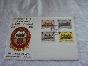 Enveloppe ferroviaire 1er jour - First day cover - Centenary of the Isle of Man Steam Railway