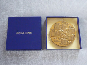 Médaille bronze calendrier chinois année du LIEVRE 1987