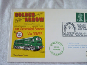Enveloppe ferroviaire 1er jour - First day cover - Golden Arrow - 30 septembre 1972