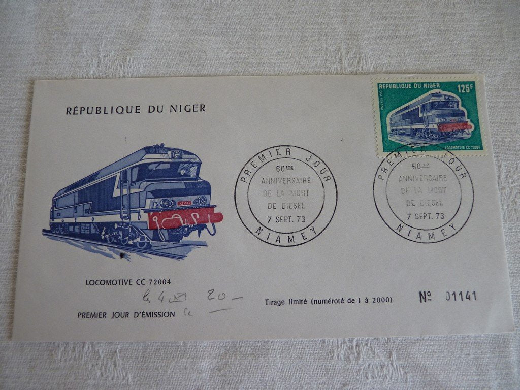Enveloppe ferroviaire 1er jour République du Niger n° 01141