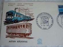 Charger l&#39;image dans la galerie, Enveloppe ferroviaire 1er jour Metro Regional RER n° 929A  1975