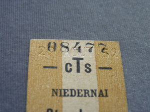 CTS - Ticket ancien STRASBOURG NIEDERNAI de 3éme Classe de 1952