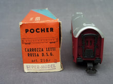 Charger l&#39;image dans la galerie, POCHER 216/2 Super Model - CARROZZA LETTI ROSSA D.S.G. (HO vintage) Rare