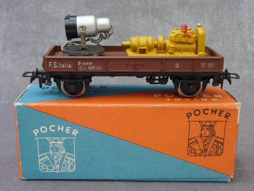 POCHER 302/2 - Carro faro - Wagon avec projecteur fonctionnel (HO vintage)