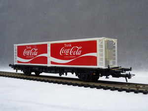 ROCO 4320 - Wagon plat à containers COCA-COLA de la DB