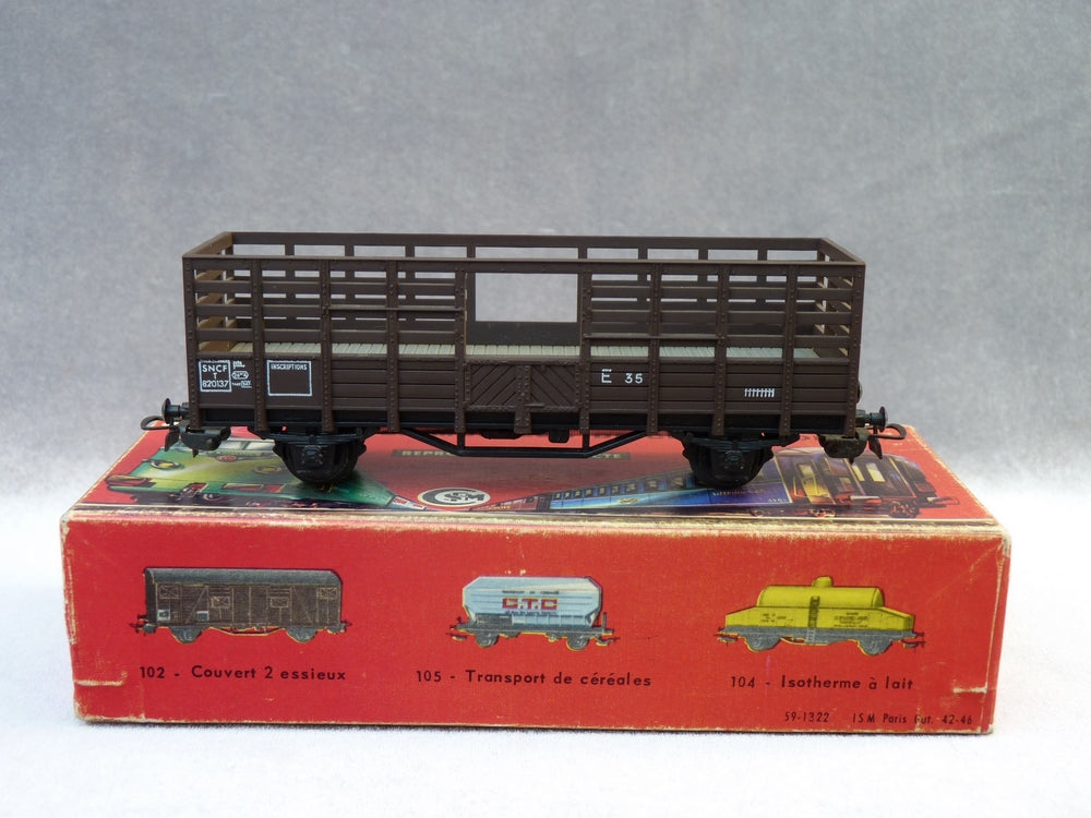 Wagon Tombereau SNCF HO SMCF – Métal Marron, époque 3, En Boîte, Très Bon état