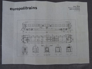 EUROPOLITRAINS 20.241 - Kit de voiture 2ème classe type B10 UIC de la SNCF